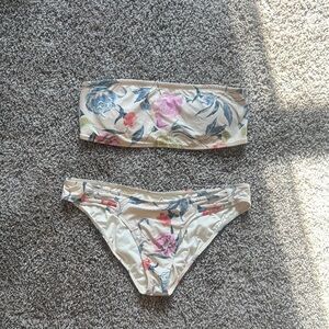 Oneill Floral Bandeau Bikini Set - Size L